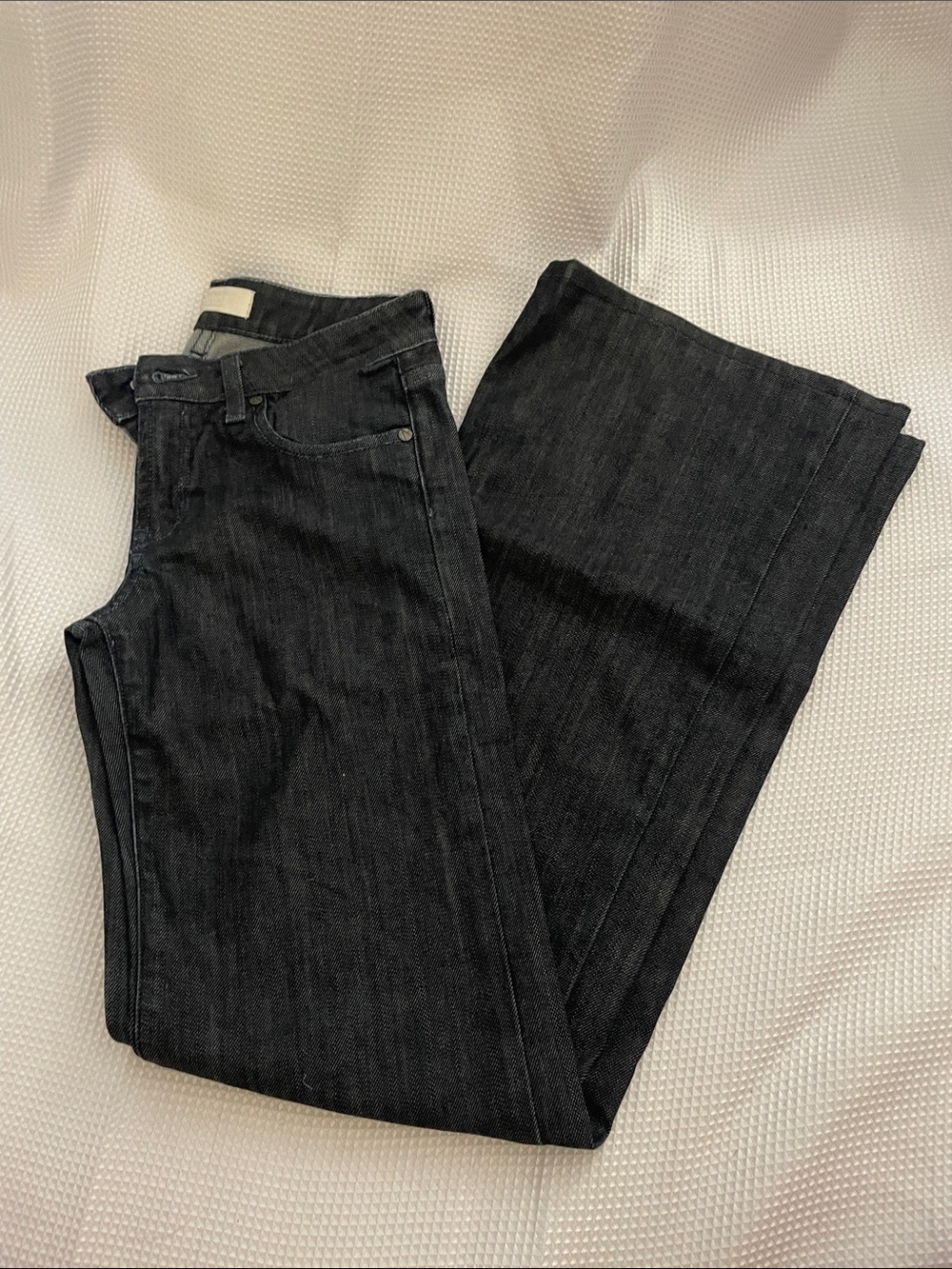 Low-Rise Dark Blue Black Wide-Leg Jeans for Women